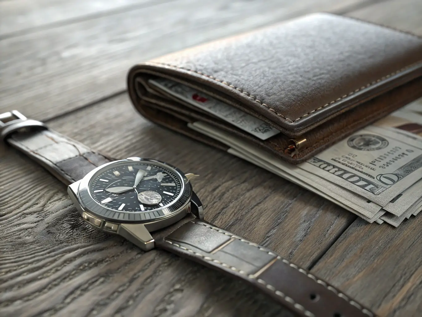 An image of a luxury watch and a secure escrow document with a vault in the background, illustrating high-value transaction escrow.